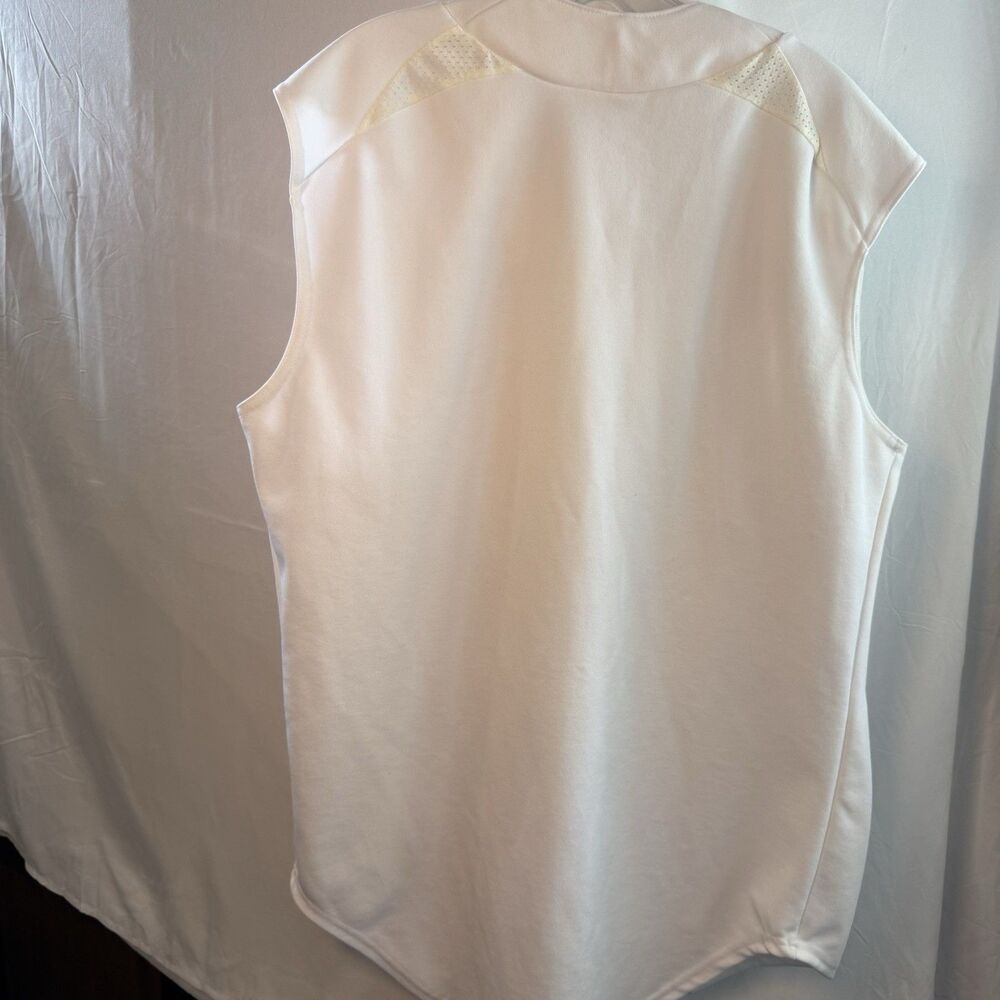 Adidas Men's Sleeveless Medium White Baseball Shirt Jersey Button Front - Picture 3 of 8